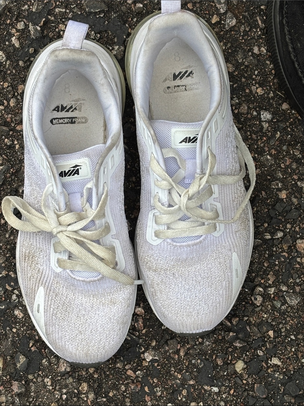 Women's White Knit Running Sneakers